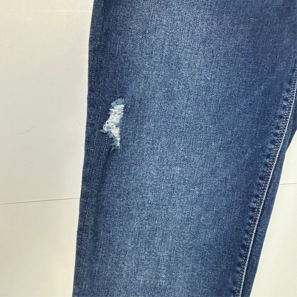 Spanx Skinny Jeans Stretch Denim Jeggings Blue Distressed Raw Hem Lift Pants M - Picture 5 of 16